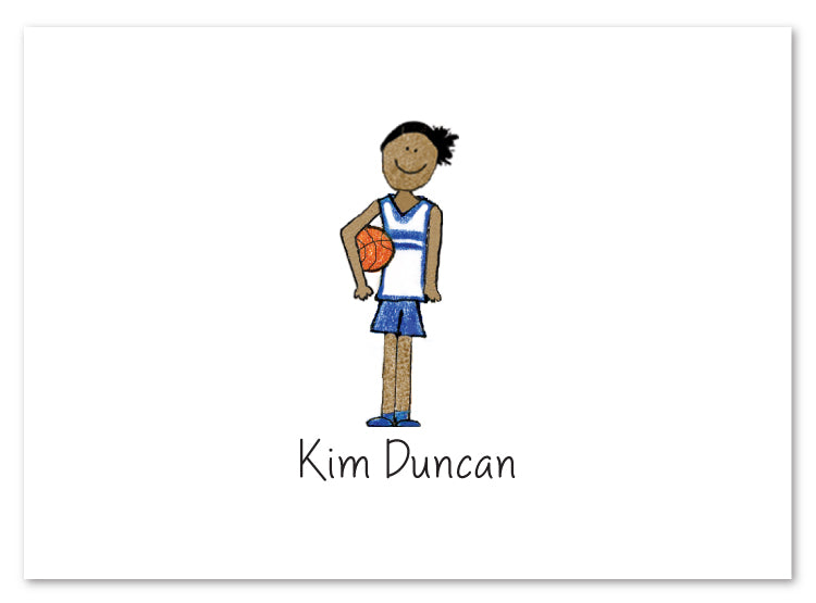 African American Basketball Girl Stationery