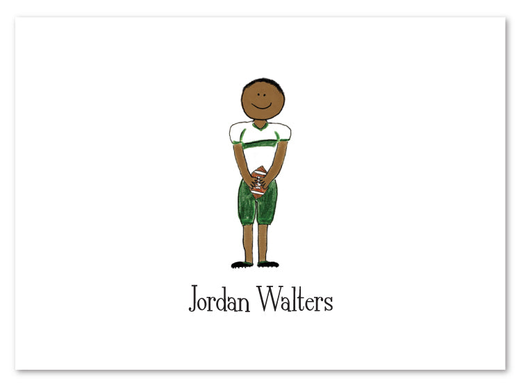 African American Football Boy Stationery