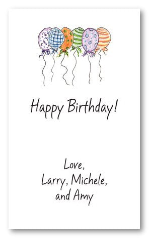 Balloon Bunch Personal Calling Cards - Vertical Design