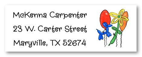 Birthday Balloon Address Labels