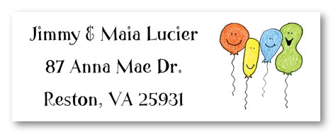 Birthday Balloons Address Labels