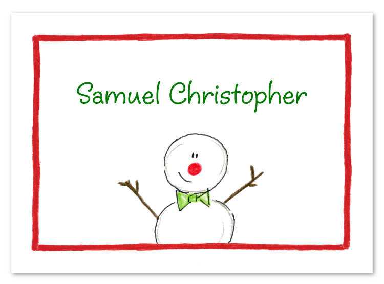 Bow Tie Snowman Stationery