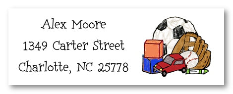 Boys Toys Address Labels