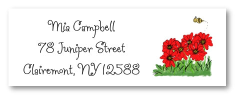 Bunch Of Red Daisies Address Labels