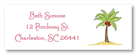 Christmas Palm Tree Address Labels