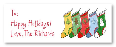 Christmas Stockings for 5 Labels