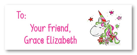 Christmas Unicorn Address Labels