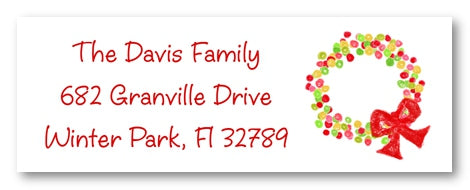 Dotted Holiday Wreath Labels