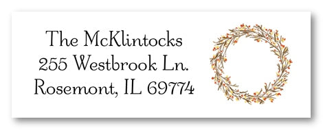 Fall Berry Wreath Address Labels