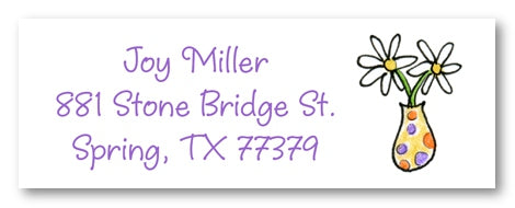 Flower Vase Address Labels