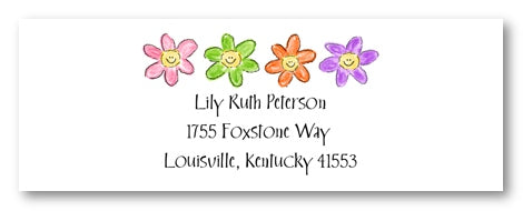 Happy Daisy Row Address Labels