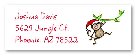 Holiday Monkey Address Labels