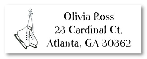 Ice Skate Address Labels