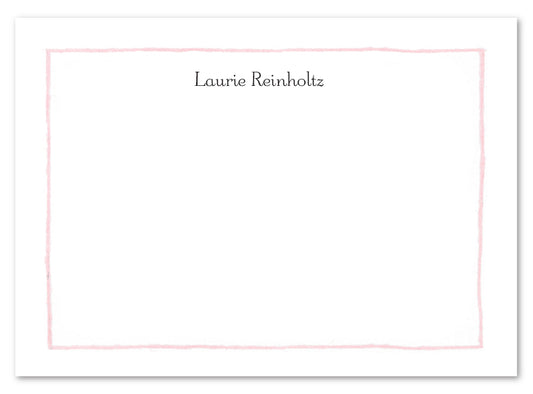 Light Pink Line Border Flat Note Card