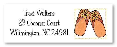 Orange Flip Flops Address Labels