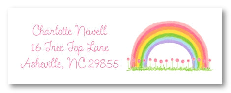 Pastel Pink Rainbow Address Labels