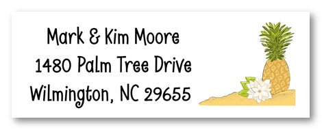 Pineapple At The Beach Address Label