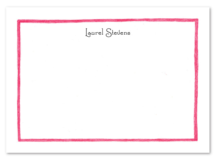 Pink Line Border Flat Card