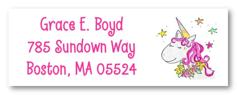 Pink Unicorn Address Labels