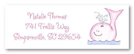 Pink Whale Address Label