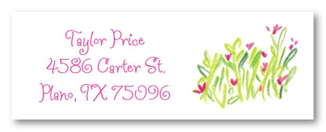 Pink Wildflower Address Labels