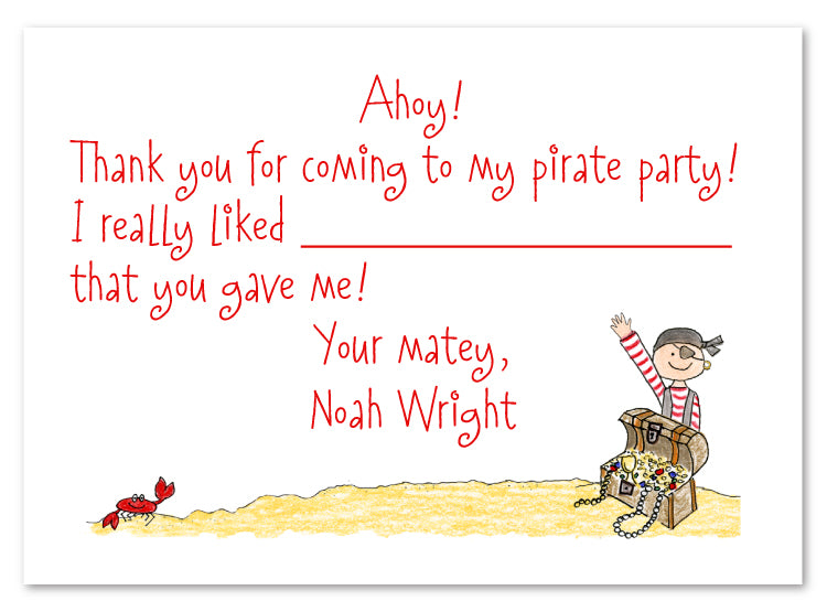 Pirates Treasure Flat Notecard