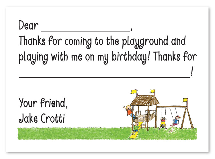 Playground Flat Note Card