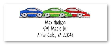 Race Car Address Labels