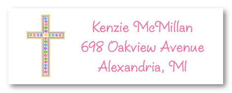 Rainbow Pink Cross Address Label