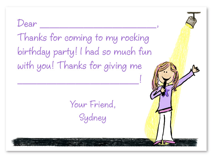 Rock Star Flat Notecard