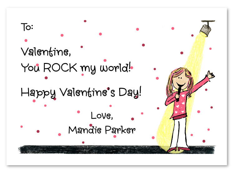 Rock Star Valentine Flat Notecard