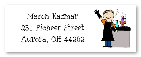 Science Boy Address Labels