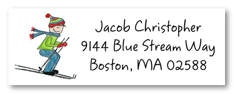 Skier Boy Address Labels