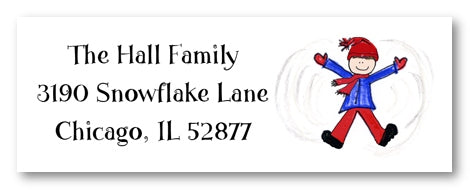 Snow Angel Boy Address Labels