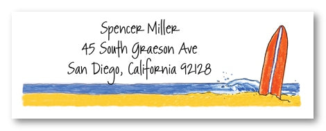 Surfboard Address Labels