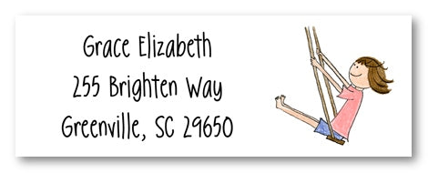 Swinging Girl Address Labels