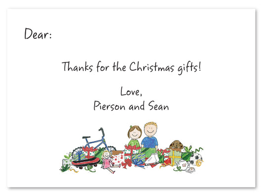 Thankful Christmas Kids Flat Card