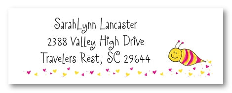 Valentine Bee Address Labels