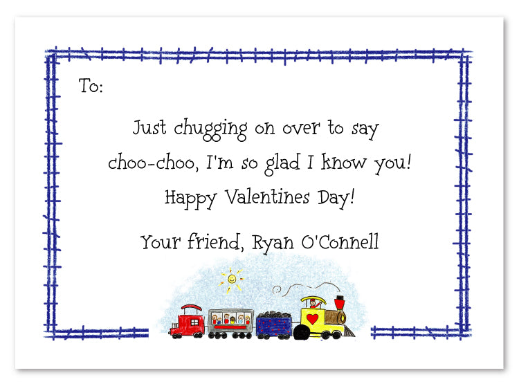 Valentine Train Flat Note Card