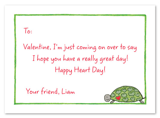 Valentine Turtle Flat Card