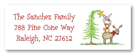 Woodland Animals Christmas Address Labels