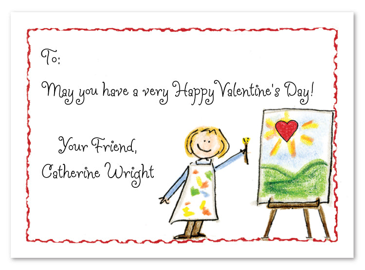 Artist Girl Valentine Cards