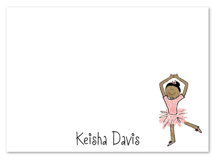 African American Ballerina Flat Note Card