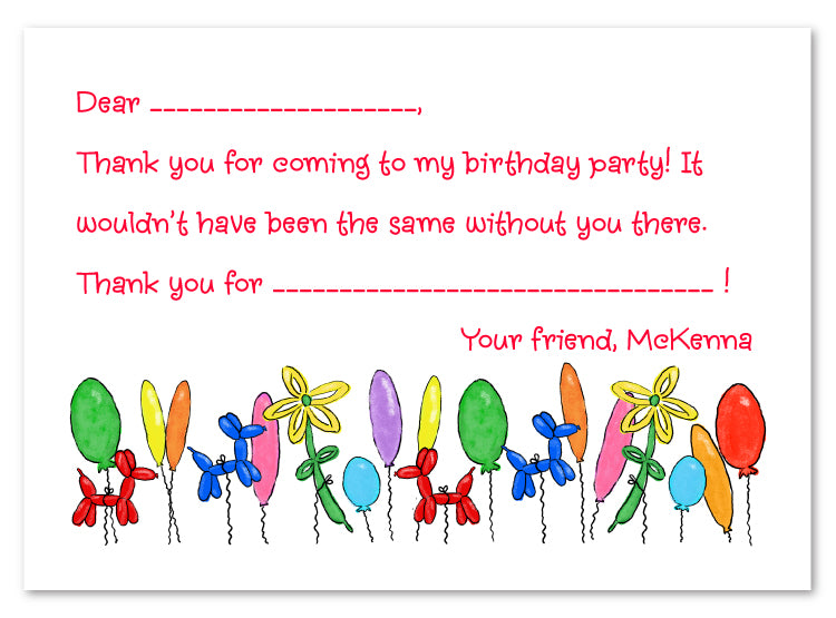 Birthday Balloon Flat Notecard