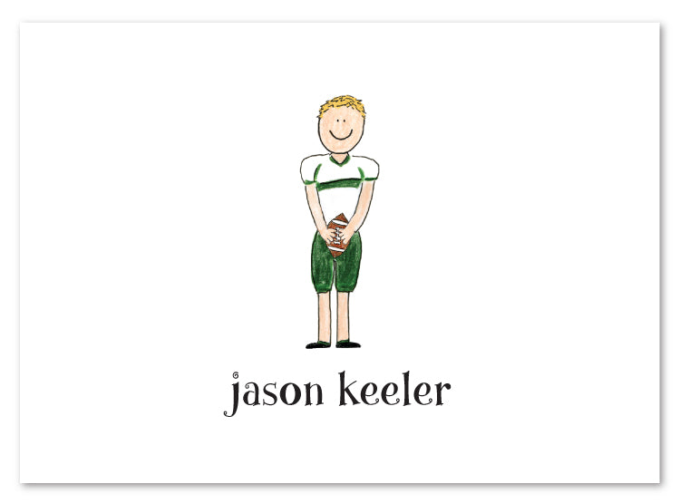 Blonde Football Boy Stationery