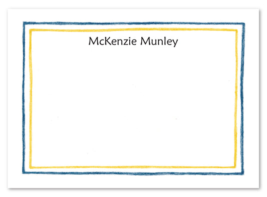 Blue And Yellow Line Border Flat Card