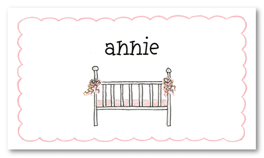 Pink Bassinet Calling Card Design