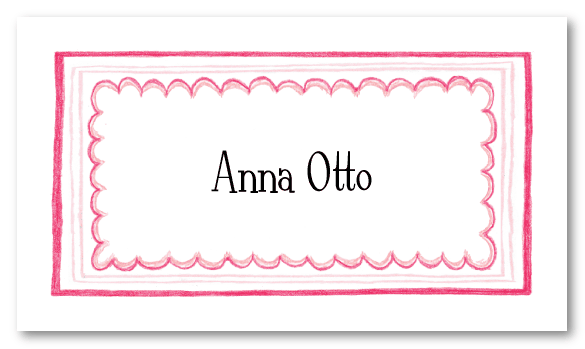 Triple Pink Border Calling Card Design