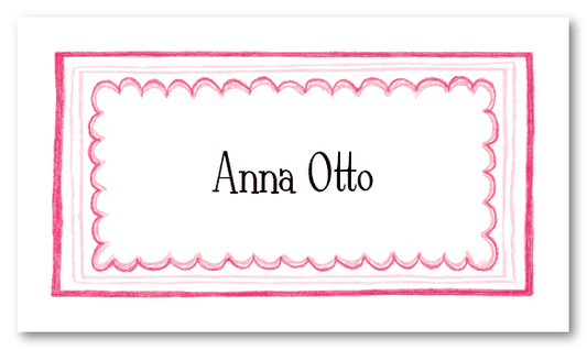 Triple Pink Border Calling Card Design