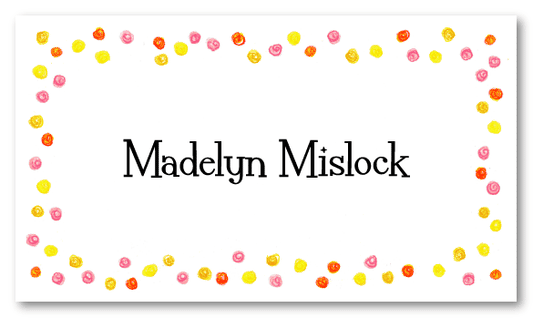 Happy Pink Dots Border Calling Card Design